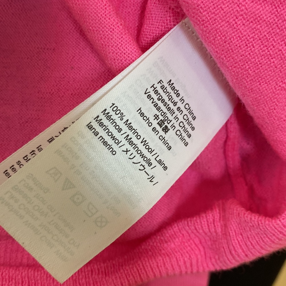 J.Crew Womens Bright Pink Wool Crewneck Long Sleeve pull over Sweater - Picture 5 of 5